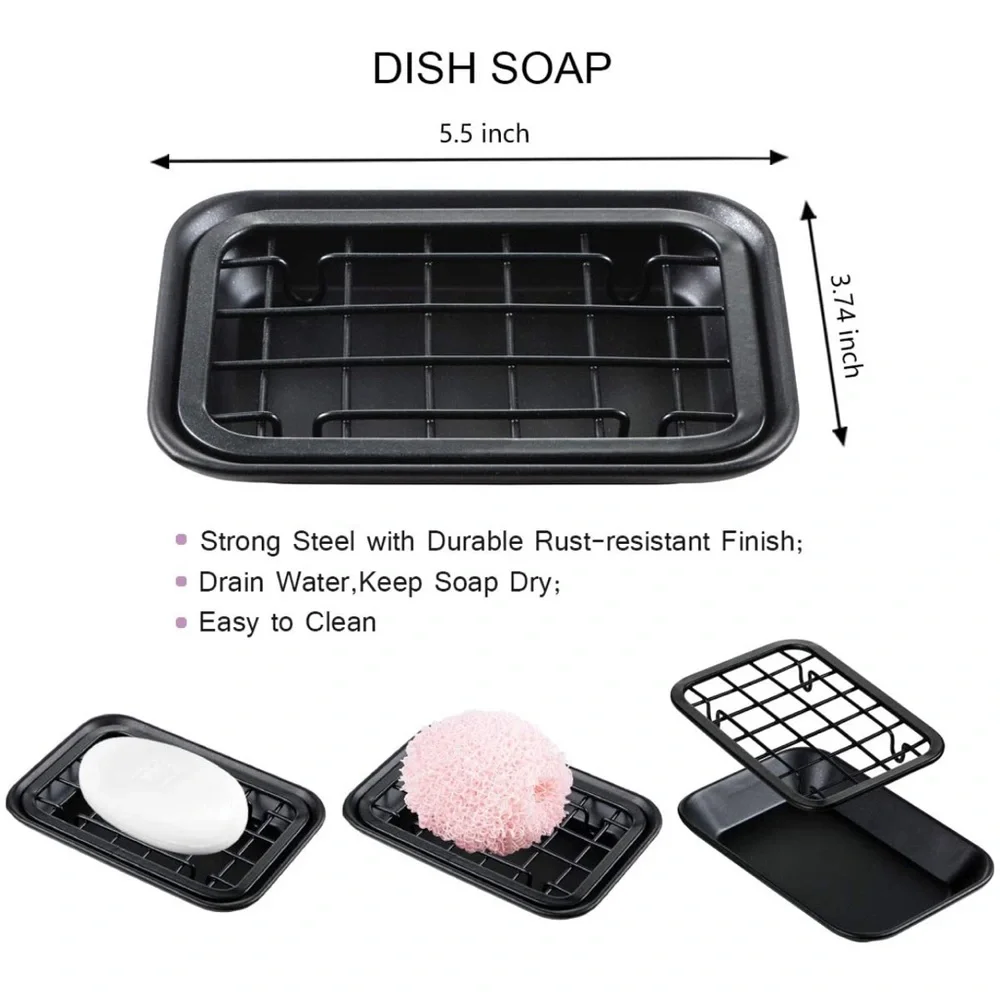 6 piece bathroom set soap dispenser toothbrush holder jars soap holder & basket